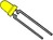 3mm Resistor LED 12V Yellow T1 Type HLMP-1621