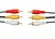 Audio-Video Cable 2m 3x RCA Plugs (2xAudio 1xVideo) on Each Side