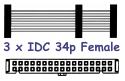 Flat Ribbon IDC 34x AWG28 Floppy Drive Cable 0.75m 3x IDC 34p