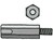 6-Kant-Distanzbolzen Stahl L=10mm Bolzen/Gewinde M3