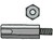6-Kant-Distanzbolzen Stahl L=25mm Bolzen/Gewinde M4