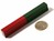 Stabmagnet quaderfoermig lang, AINiCo5, rot-gruen lackiert