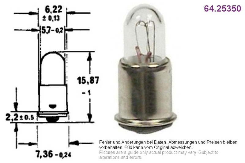 5 x Sub-Miniaturlampe Birne Lampe T1¾ 3/4 6V bis 36V 20 bis 100mA 5,7x13,2mm 