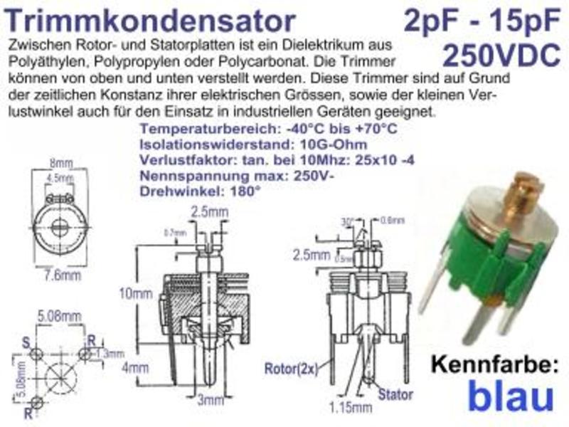 ► Trimmkondensator Trimmer Capacitor 50pF 2-PIN 