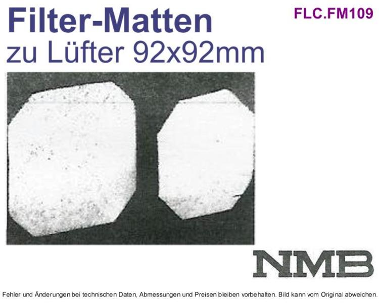 Ersatz-Filtermatte zu 92x92mm Luefter NMB, Grieder Elektronik