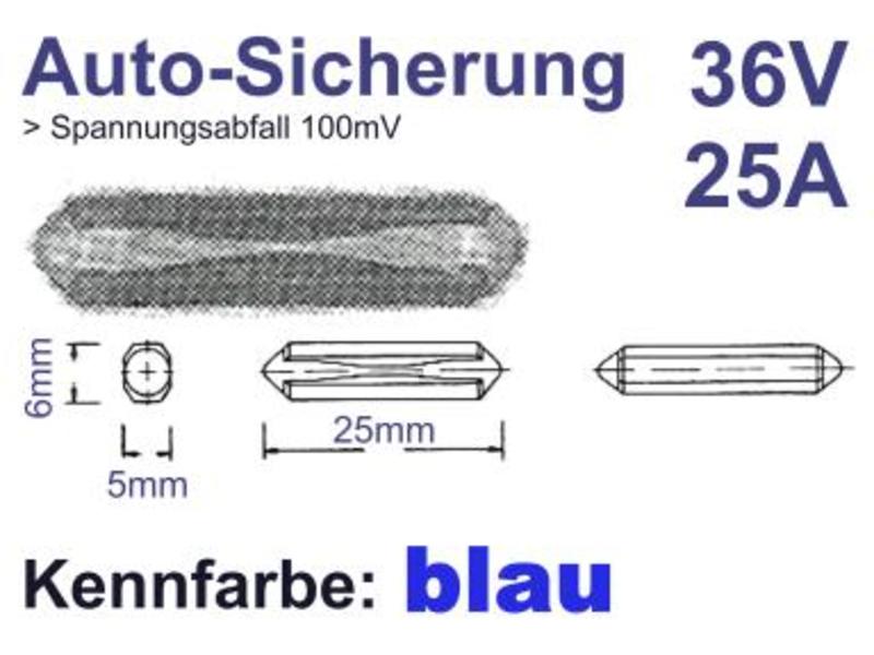 Auto-Sicherung 25A 36V blau, Grieder Elektronik Bauteile AG