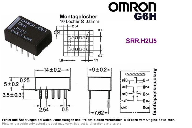 50個セット 新品 送料無料 OMRON オムロン G6H-2 12VDC パワーリレー