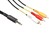 Audio Video Cable with 1/8” 4-pol TRS Plug to 3x RCA Plugs