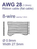 26-Conductor Flat Ribbon Cable AWG28 Pitch=1mm 30m-Reel