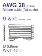 44-Conductor Flat Ribbon Cable AWG28 Pitch=1mm – Sold per Meter