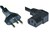 Mains Cable 3x1mm2 Black 50cm T12/IEC60320-C13 Angled