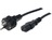 Mains Cable 3x1mm2 Black 1.8m Type F Schuko to IEC60320-C13