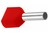 Twincable-Sleeves 2x1.5mm2 Ins Red Crimp (100x) Vogt 460408d