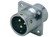 Push-Pull Connector Square Flange 2-Pole Male 250VAC 13A IP67