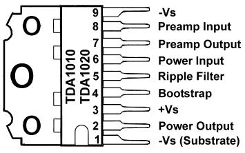 6W Audio Power Amplifier Car Apps SIL9MPF Type TDA1010A